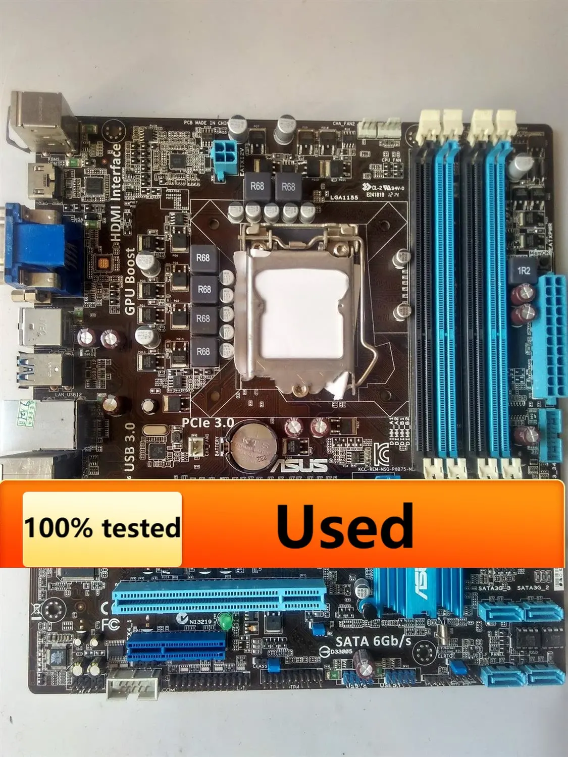 Asus P8B75-M desktop PC Motherboard B75 Socket LGA 1155 i3 i5 i7 DDR3 SATA3 USB3.0 Used
Asus P8B75-M desktop PC Motherboard B75 Socket LGA 1155 i3 i5 i7 DDR3 SATA3 USB3.0 Used