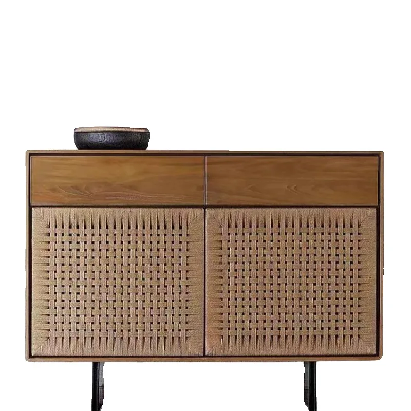 Nordic braided rope dining side cabinet teak color porch TV cabinet simple modern living room tea locker
Nordic braided rope dining side cabinet teak color porch TV cabinet simple modern living room tea locker