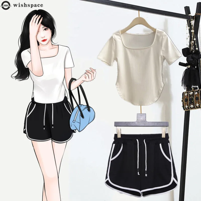 2022 Summer New Casual Short Top Fashion Design Sense of Minority + Shorts Loose and Comfortable Two-piece Women's Sportswear
2022 Summer New Casual Short Top Fashion Design Sense of Minority + Shorts Loose and Comfortable Two-piece Women's Sportswear