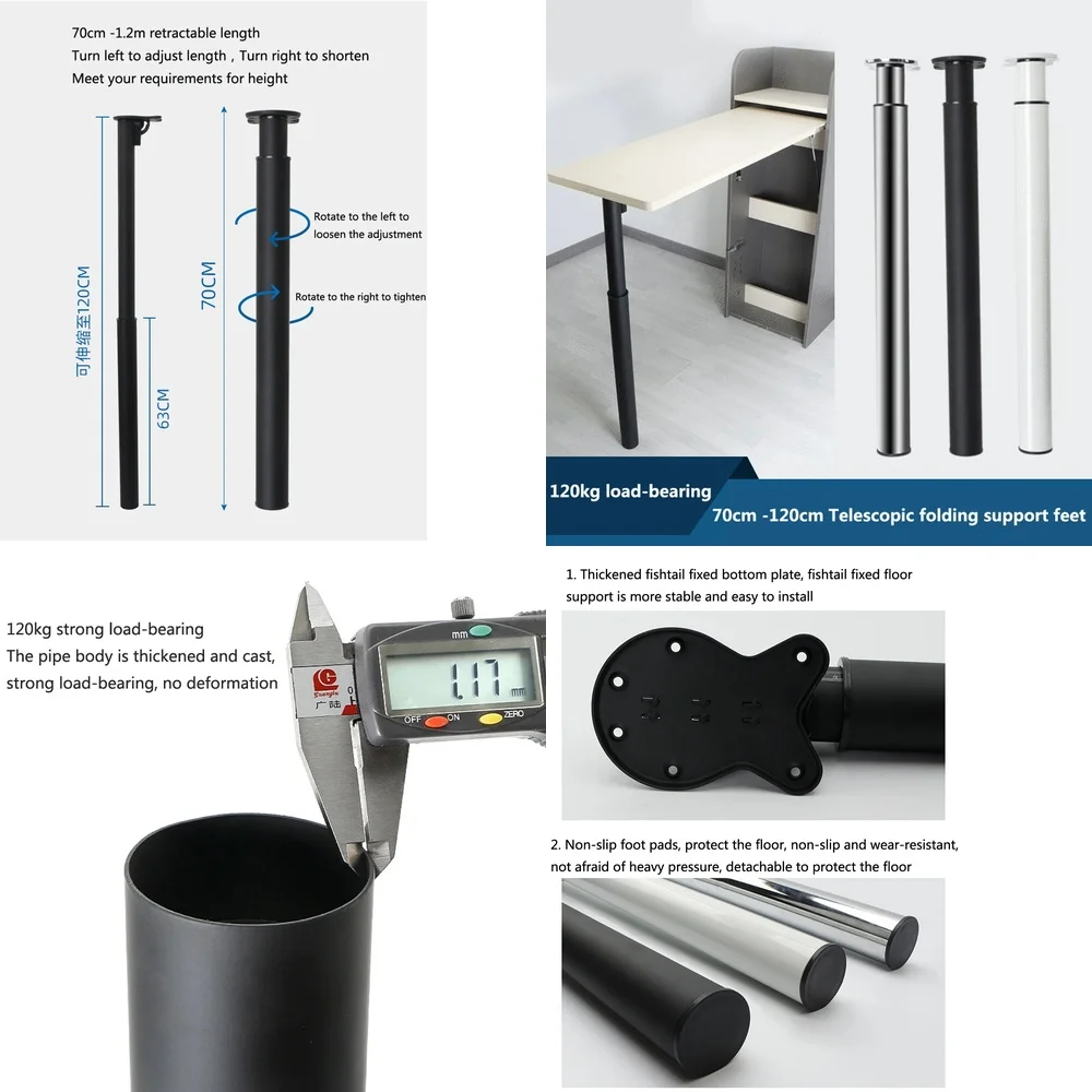 -Folding bar foot support column 70-120/45-71/55-85cm adjustable telescopic table bracket table foot support hardware bear 120kg
-Folding bar foot support column 70-120/45-71/55-85cm adjustable telescopic table bracket table foot support hardware bear 120kg