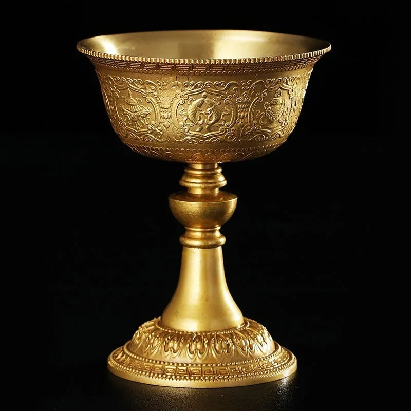 Tibet Brass Butter Lamp Holder Eight Auspicious Symbols Household Candle Holder Huibao Lamp Holder Liquid Butter Base
Tibet Brass Butter Lamp Holder Eight Auspicious Symbols Household Candle Holder Huibao Lamp Holder Liquid Butter Base