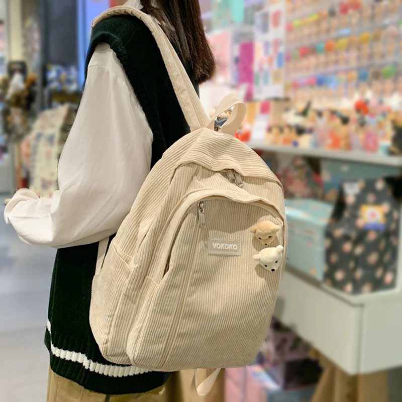 Stripe Corduroy Backpack Bag for Teenage Girl Boys Cute Luxury Harajuku School Student Book Women New Trend Female 2023
Stripe Corduroy Backpack Bag for Teenage Girl Boys Cute Luxury Harajuku School Student Book Women New Trend Female 2023