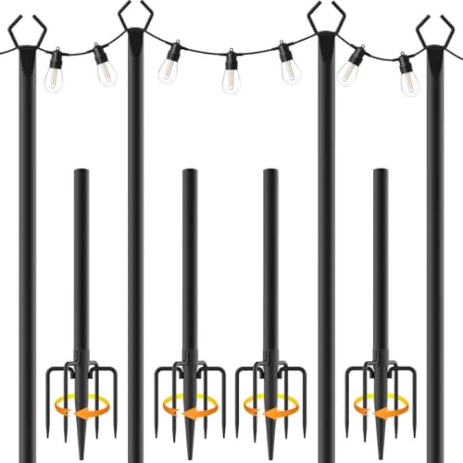 Feet String Light Poles PackLight Poles for Outside Lights Outdoor with Fence Brackets Hanging Lights Metal Stand Deck Patio Ba
Feet String Light Poles PackLight Poles for Outside Lights Outdoor with Fence Brackets Hanging Lights Metal Stand Deck Patio Ba