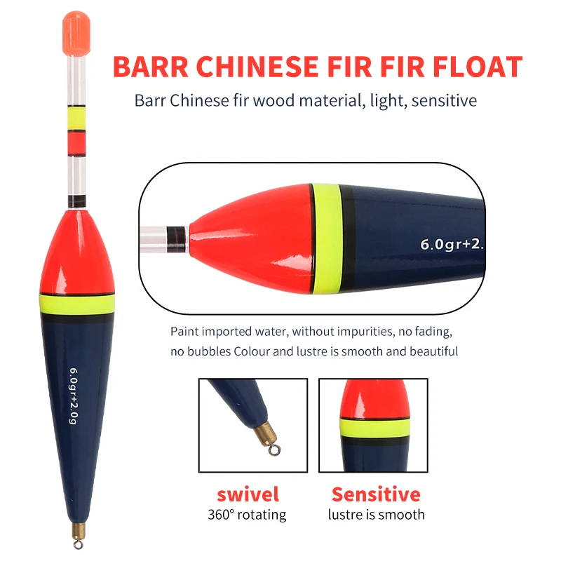 3Pcs Mixed Color Barguzinsky Fir Fishing Floats, Balsa Wood Slip Bobbers, Carp Crappie Fishing Float Tackle
3Pcs Mixed Color Barguzinsky Fir Fishing Floats, Balsa Wood Slip Bobbers, Carp Crappie Fishing Float Tackle
