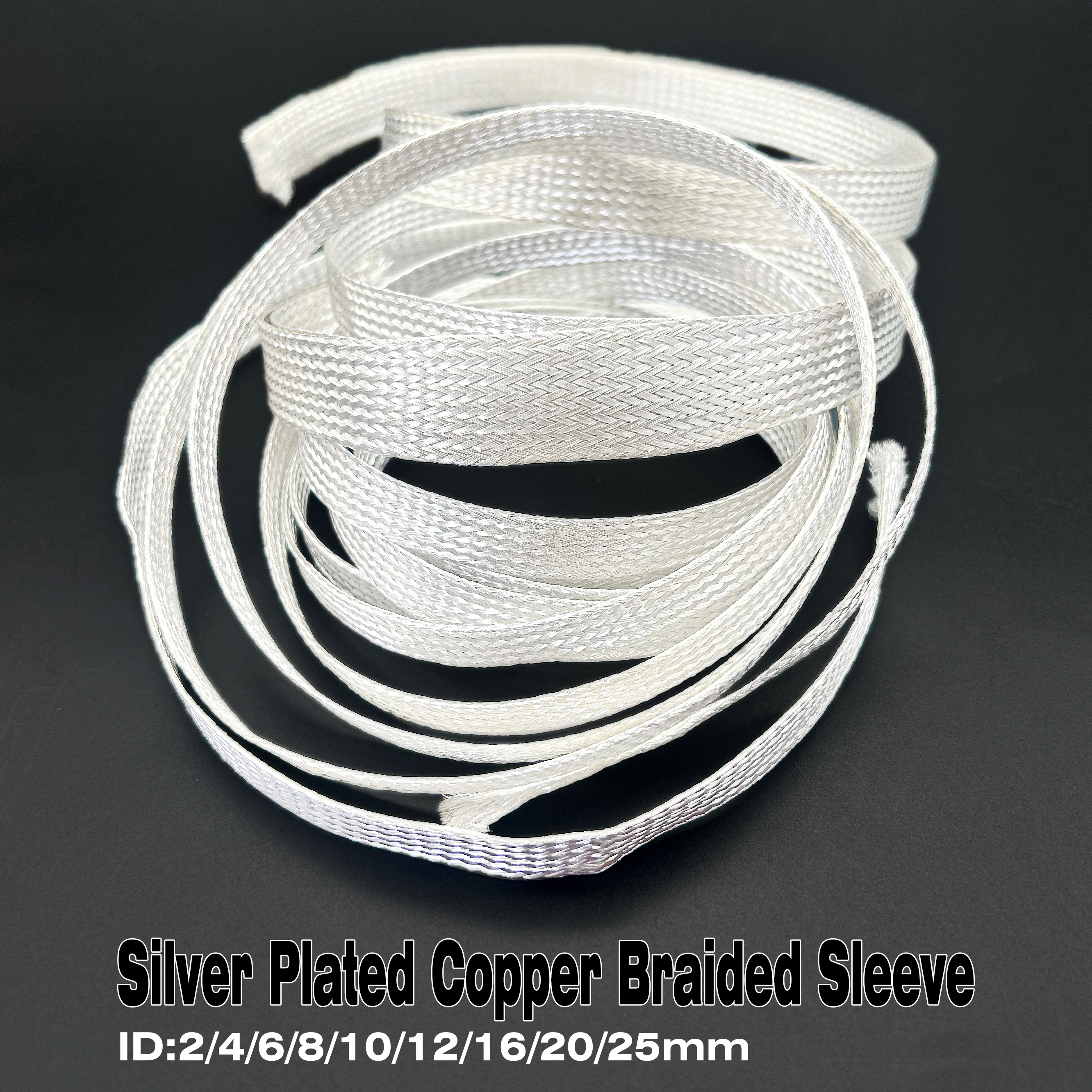 ID 2mm~25mm silver plated copper sleeveing expandable braided mesh anti-interference wire electromagnetic shielding mesh sleeve
ID 2mm~25mm silver plated copper sleeveing expandable braided mesh anti-interference wire electromagnetic shielding mesh sleeve