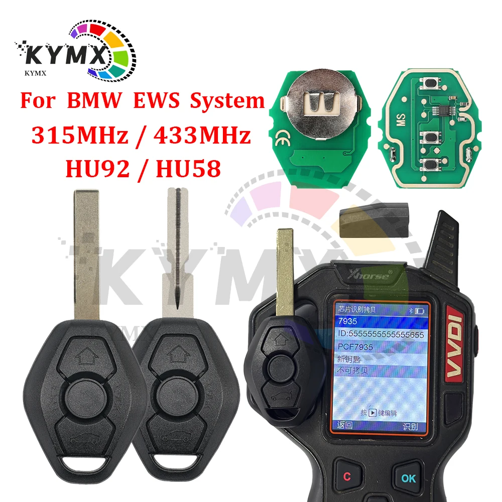 KYMX EWS Sytem LX8FZV 315/433MHz ID44 7935 CHIP Remote Car Key Fob For BMW E38 E39 E46 X3 X5 Z3 Z4 3/5/7 Series Blade HU58/HU92
KYMX EWS Sytem LX8FZV 315/433MHz ID44 7935 CHIP Remote Car Key Fob For BMW E38 E39 E46 X3 X5 Z3 Z4 3/5/7 Series Blade HU58/HU92