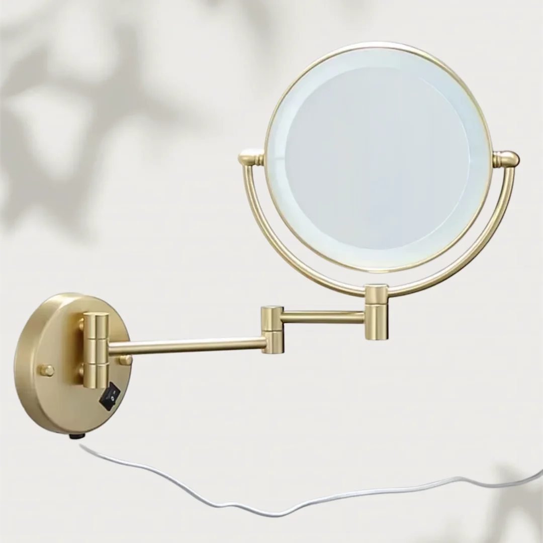 LED Bathroom Mirror Wall Mount 8 inch Brass 3X/1X Magnifying Mirror Folding Brushed Gold Makeup Mirror Cosmetic Mirror Lady Gift
LED Bathroom Mirror Wall Mount 8 inch Brass 3X/1X Magnifying Mirror Folding Brushed Gold Makeup Mirror Cosmetic Mirror Lady Gift