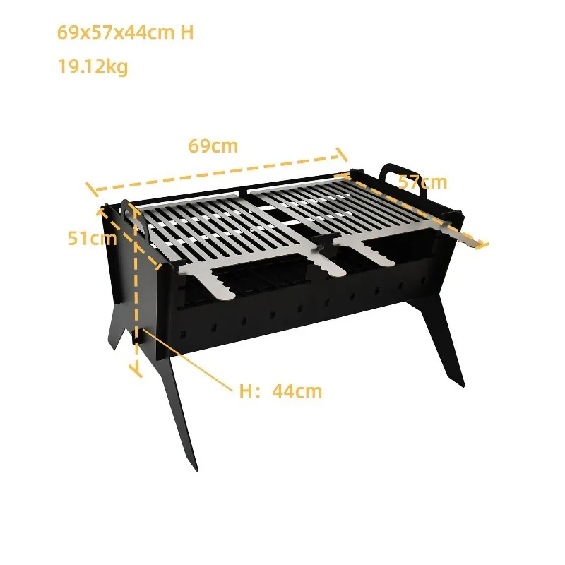 Hot Sale Folding Barbecue Grill Portable Detachable Charcoal Grill for Multi-person Camping
Hot Sale Folding Barbecue Grill Portable Detachable Charcoal Grill for Multi-person Camping