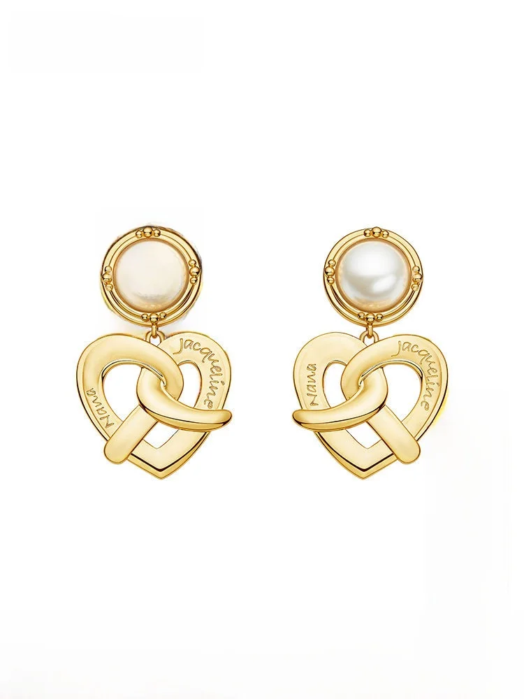 Nana Jacqueline Pearl Heart Twist Knot Earrings Women's Faion Jewelry Original Design Fre out the Box Love Pendant
Nana Jacqueline Pearl Heart Twist Knot Earrings Women's Faion Jewelry Original Design Fre out the Box Love Pendant