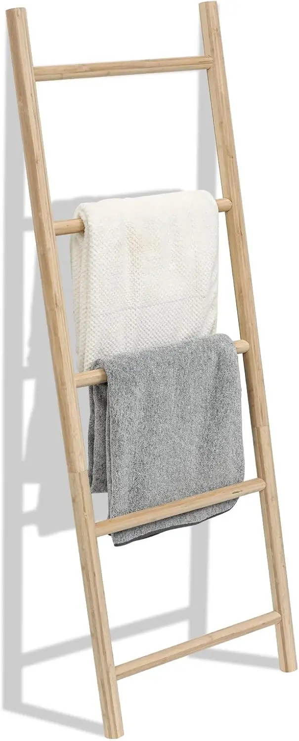 57in Fully Assembled Bamboo Blanket Ladder for Living Room, Farmhouse Quilt Display Holder, Rustic Wooden Towel Rack
57in Fully Assembled Bamboo Blanket Ladder for Living Room, Farmhouse Quilt Display Holder, Rustic Wooden Towel Rack