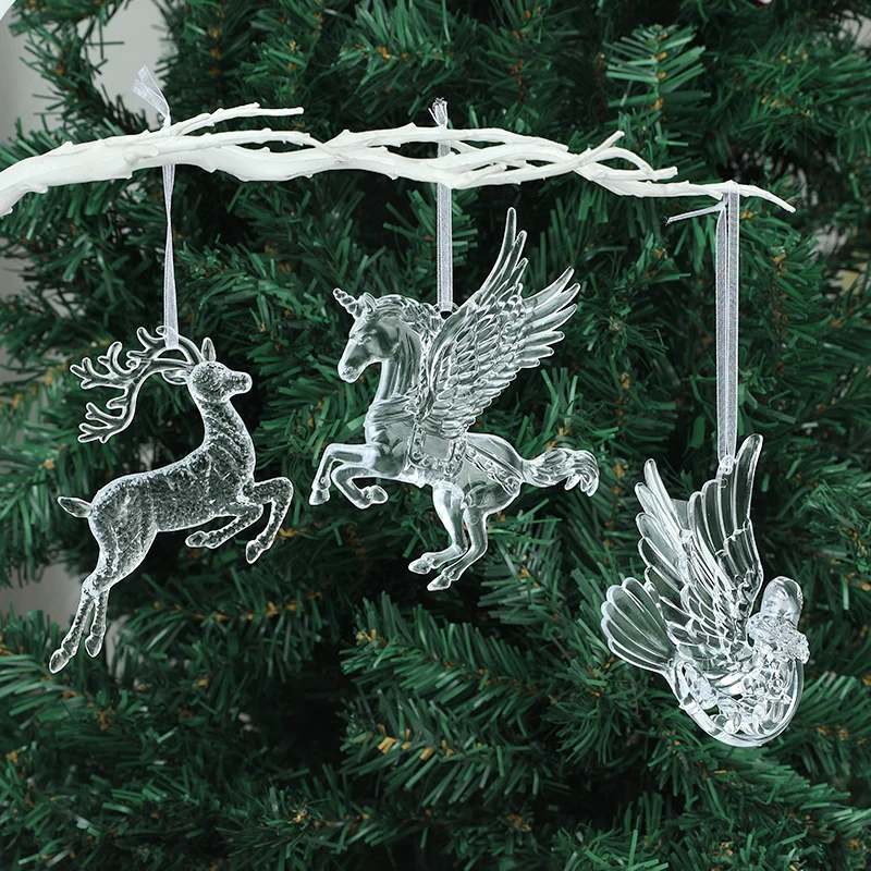 1pc Christmas Plastic Transparent Ornaments Unicorn Bird Elk for Christmas Tree Hanging Pendant New Year Home Decoration
1pc Christmas Plastic Transparent Ornaments Unicorn Bird Elk for Christmas Tree Hanging Pendant New Year Home Decoration