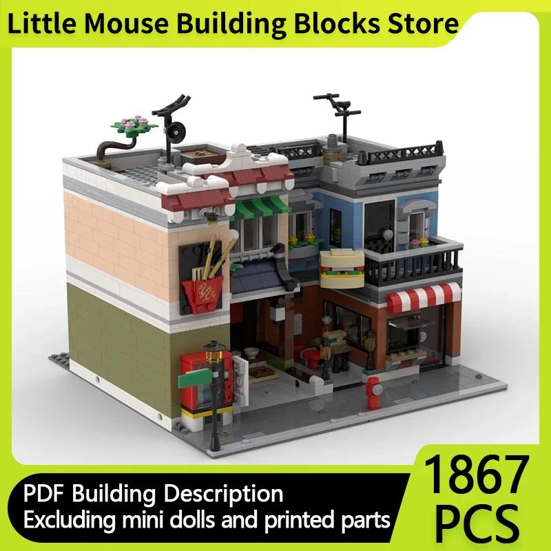 Модель City Street View MOC, строительные кирпичи, магазин лапши Deli, модульные технологии, подарки, детские игрушки, костюм, праздничная сборка
Модель City Street View MOC, строительные кирпичи, магазин лапши Deli, модульные технологии, подарки, детские игрушки, костюм, праздничная сборка