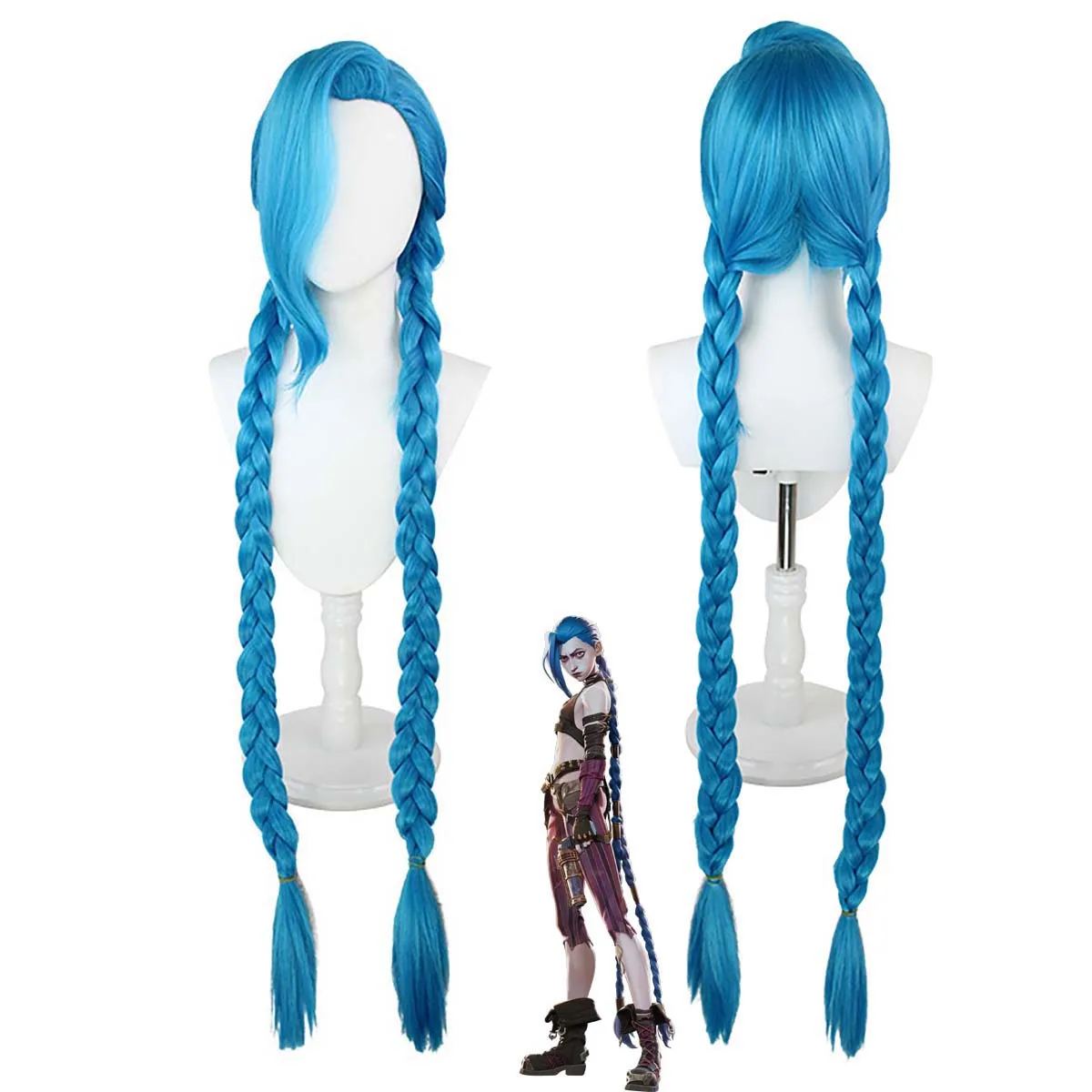 Women LOL Anime Jinx Cosplay Wig Blue Wig With Double Braids
Women LOL Anime Jinx Cosplay Wig Blue Wig With Double Braids