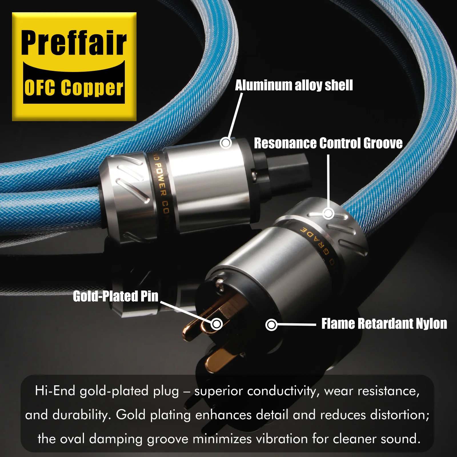 Preffair Hi-end 4N OFC Silver-Plated 3 cores EU/US/AU Standard Power Cable with Gold plated IEC plug for speaker amplifier
Preffair Hi-end 4N OFC Silver-Plated 3 cores EU/US/AU Standard Power Cable with Gold plated IEC plug for speaker amplifier