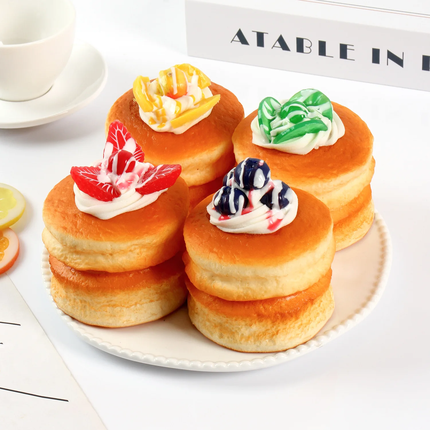 Artificial Double Layer Fruit Cream Cake Soufflé Bread Dessert Model Fake Food PU Simulated Decorations Home Decor Gift
Artificial Double Layer Fruit Cream Cake Soufflé Bread Dessert Model Fake Food PU Simulated Decorations Home Decor Gift