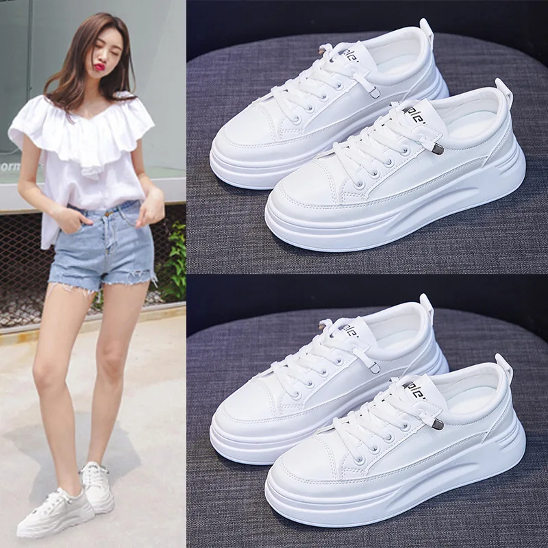 Women's Spring 2025 Crisp White Platform Sneakers Breathable Skate-Inspired Shoes with 4cm Height for Casual Streetwear
Women's Spring 2025 Crisp White Platform Sneakers Breathable Skate-Inspired Shoes with 4cm Height for Casual Streetwear