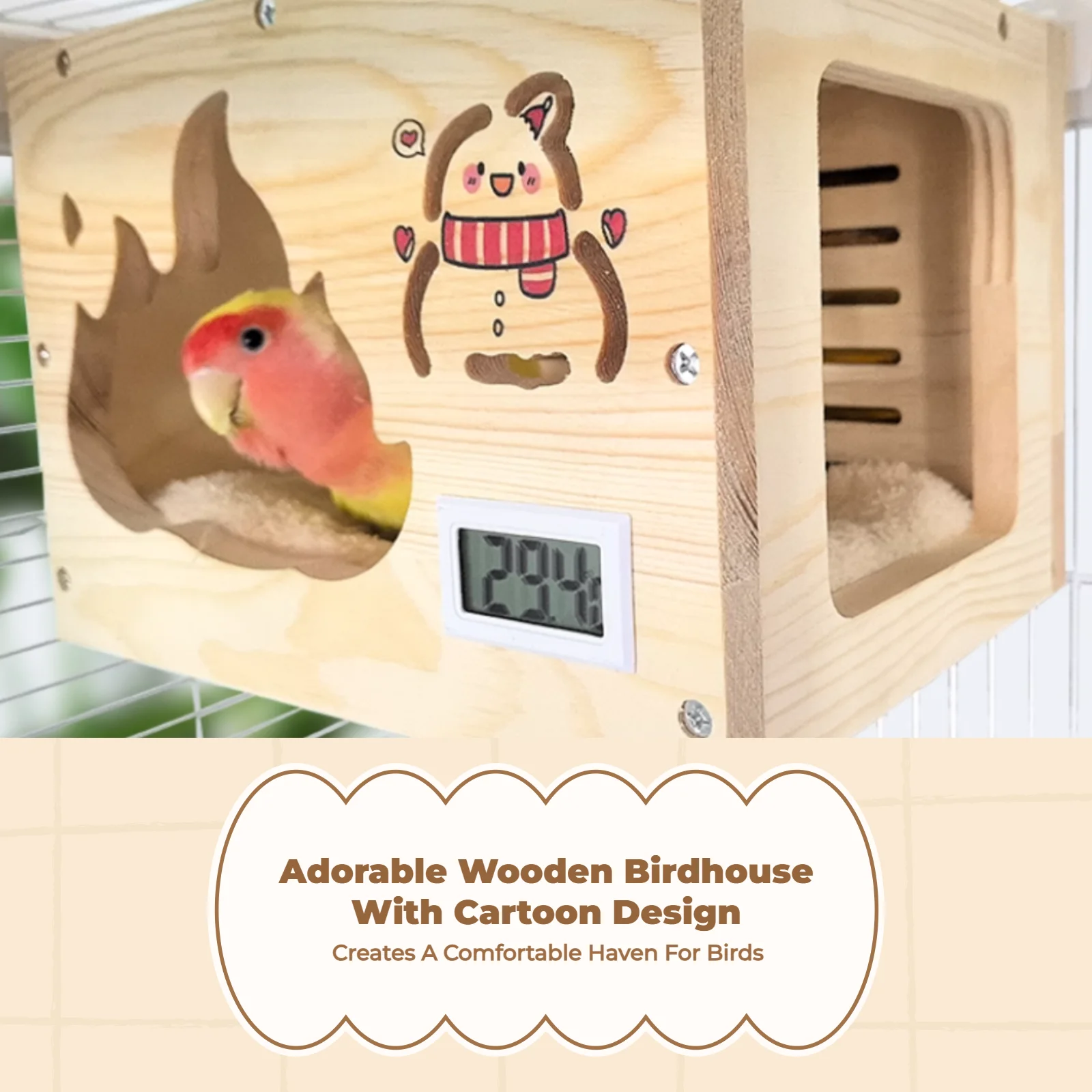 Hanging Avian Shelter House, Plush Parrot Bed, Winter Hut
Hanging Avian Shelter House, Plush Parrot Bed, Winter Hut
