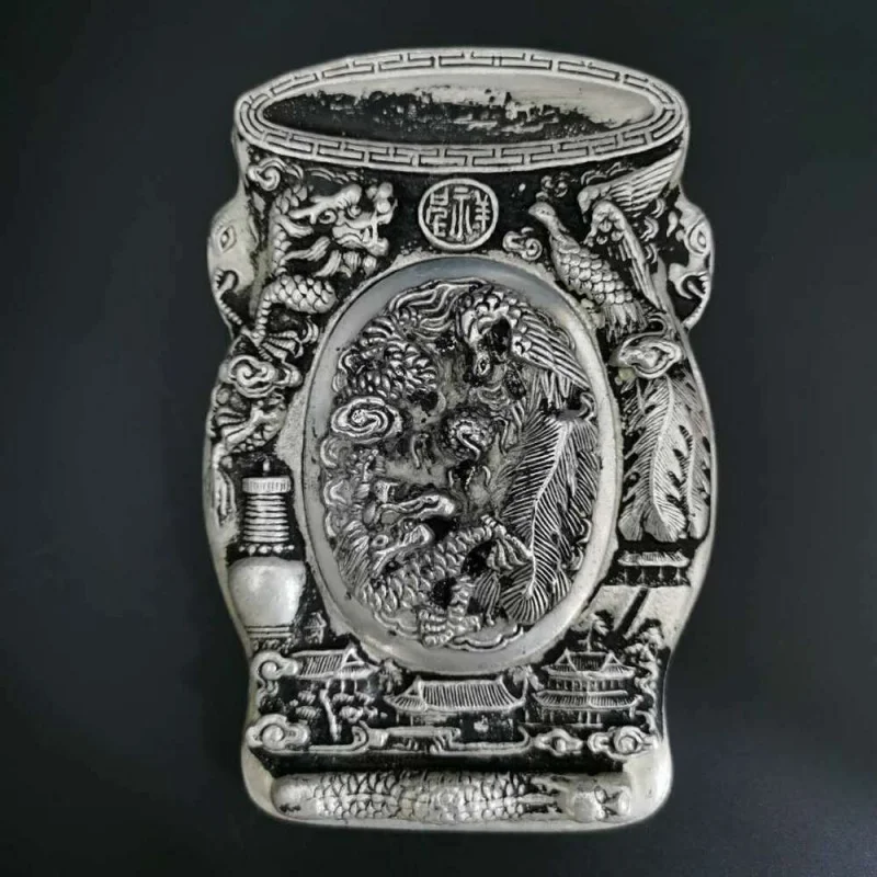 5,5 дюйма; Сборная китайская чернильная плитка Mobaozhai Paktong Dragon and Phoenix Inkstone 910 г
5,5 дюйма; Сборная китайская чернильная плитка Mobaozhai Paktong Dragon and Phoenix Inkstone 910 г