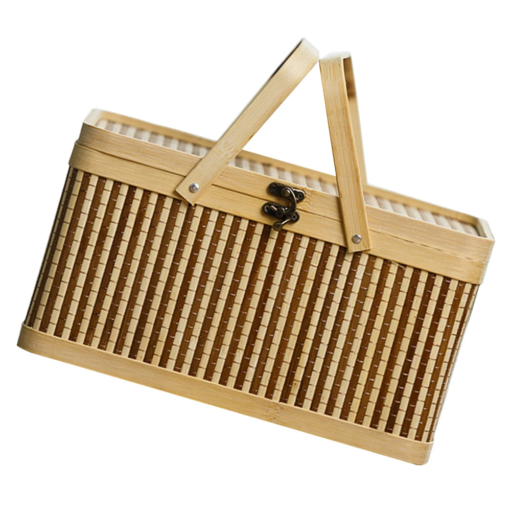 1pc Gift Storage Basket Bamboo Handwoven Portable Square Moon Cake Egg Crab Container Holder
1pc Gift Storage Basket Bamboo Handwoven Portable Square Moon Cake Egg Crab Container Holder