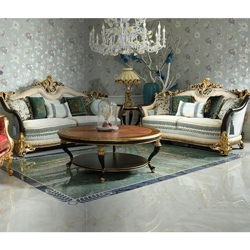 European-style living room furniture Solid wood birch hand-carved living room Round coffee table
European-style living room furniture Solid wood birch hand-carved living room Round coffee table