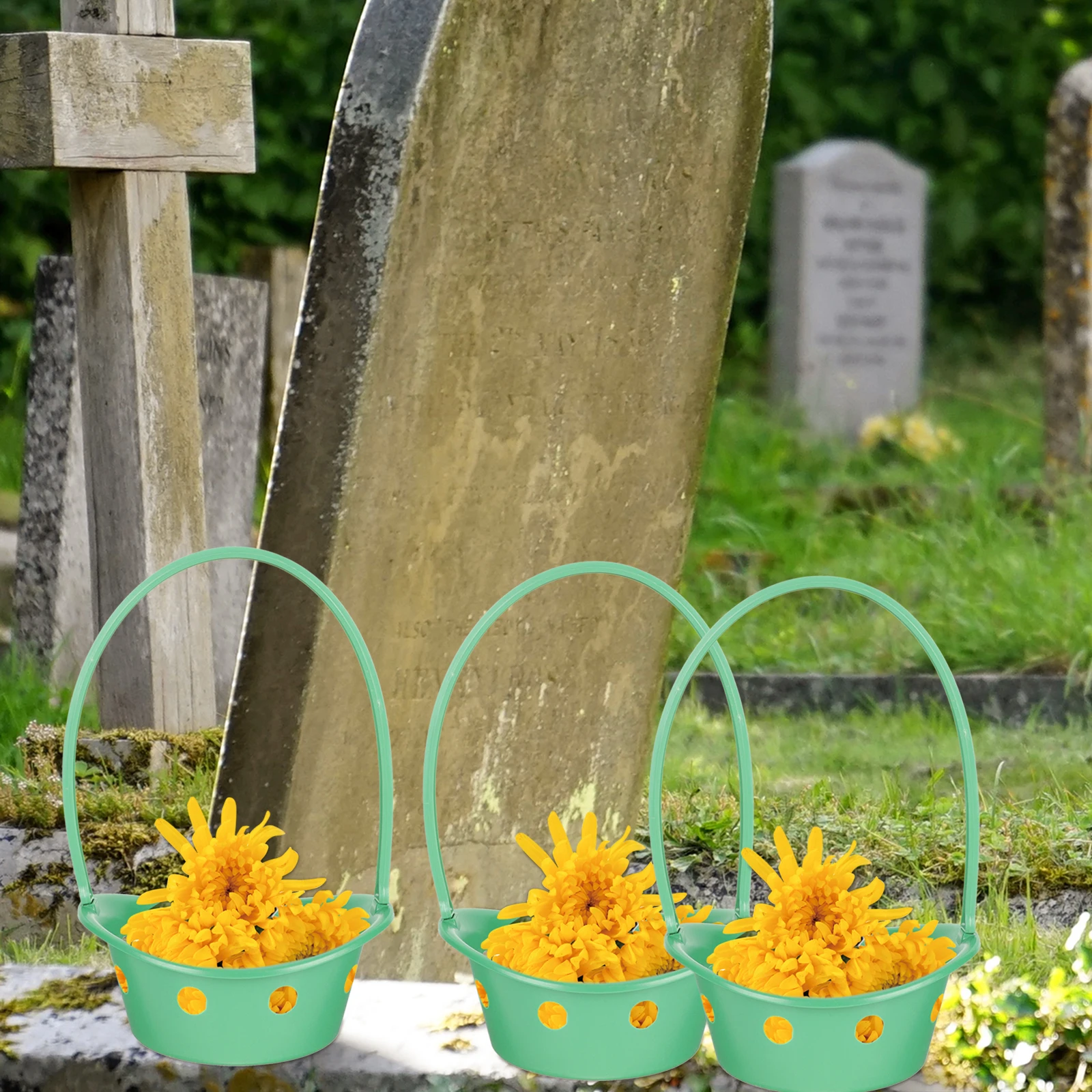 3pcs Portable Flower Basket Lightweight Plastic Hand Basket for Grave Decorations Cemetery Flowers Grave Decoration Floral
3pcs Portable Flower Basket Lightweight Plastic Hand Basket for Grave Decorations Cemetery Flowers Grave Decoration Floral