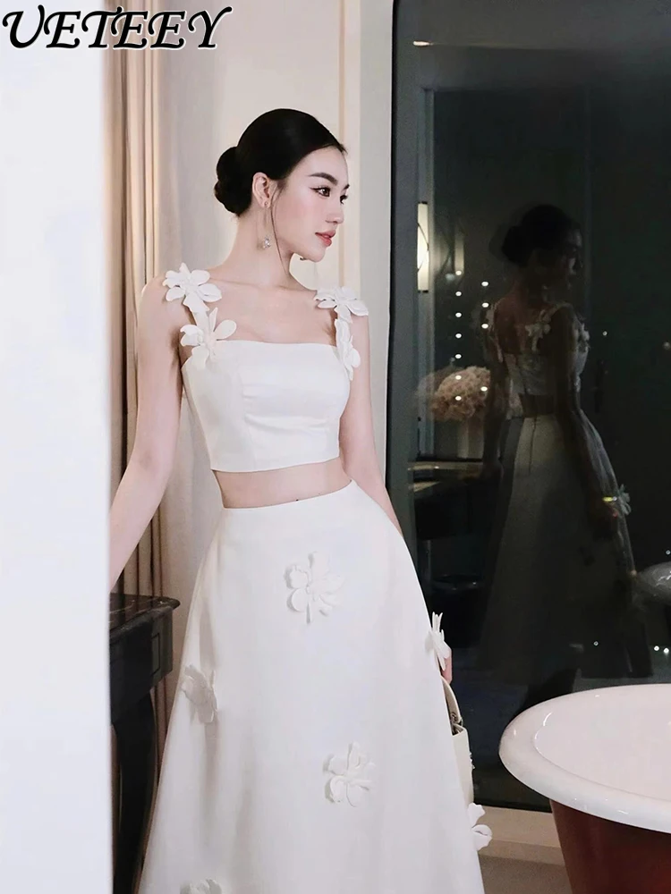 French Niche Flower Sling Vest for Women Summer Light Luxury High-end Temperament High Waist A-line Long Skirt Two Piece Set
French Niche Flower Sling Vest for Women Summer Light Luxury High-end Temperament High Waist A-line Long Skirt Two Piece Set