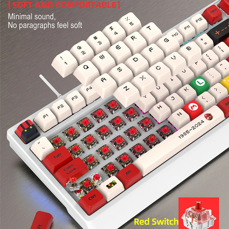 New Mechanical Keyboard 61/98 Keys Fully No Punch USB Wired Red Cyan Switch Gaming Keyboards Rapid Trigger Customs Keyboards
New Mechanical Keyboard 61/98 Keys Fully No Punch USB Wired Red Cyan Switch Gaming Keyboards Rapid Trigger Customs Keyboards
