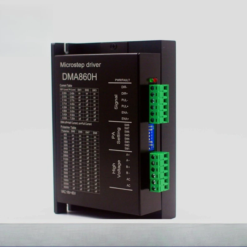 DMA860H DSP Digital Type 86 Stepper Motor Driver with Fan, Compatible with Raytheon DMA860H
DMA860H DSP Digital Type 86 Stepper Motor Driver with Fan, Compatible with Raytheon DMA860H