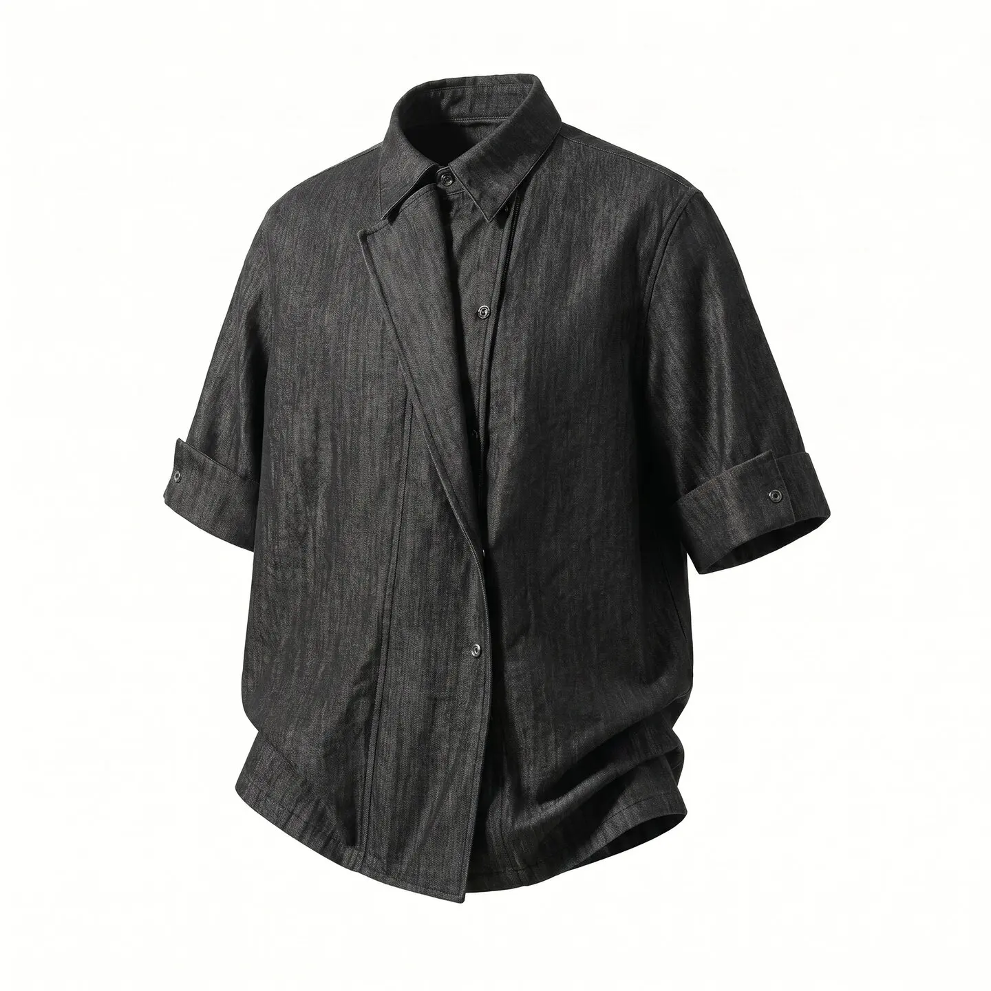 Summer Men Irregular Design Half-Sleeve Shirt 2026 Men Breathable Black Shirt Male All-Match Turn-Down Collar Tops
Summer Men Irregular Design Half-Sleeve Shirt 2026 Men Breathable Black Shirt Male All-Match Turn-Down Collar Tops
