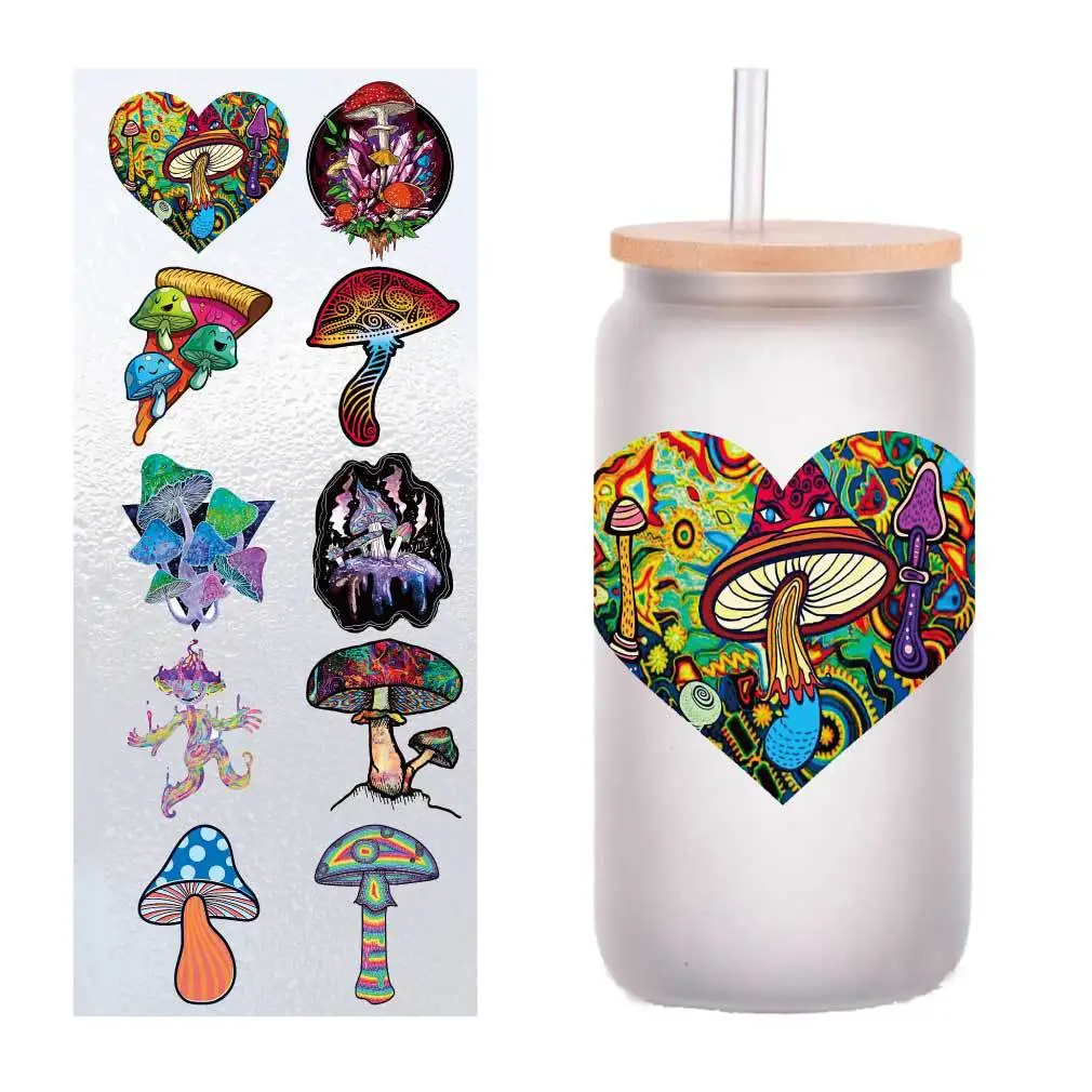 10 pieces/pack cartoon colorful mushroom UV transfer sticker Crystal label glass sticker customized four inches
10 pieces/pack cartoon colorful mushroom UV transfer sticker Crystal label glass sticker customized four inches