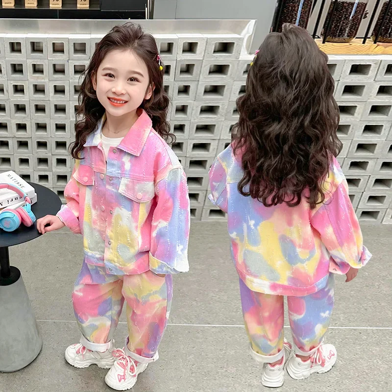 Джинсовый костюм Tie Dye для девочек, весна-осень 202, новый стильный и модный детский красивый комплект из двух предметов
Джинсовый костюм Tie Dye для девочек, весна-осень 202, новый стильный и модный детский красивый комплект из двух предметов