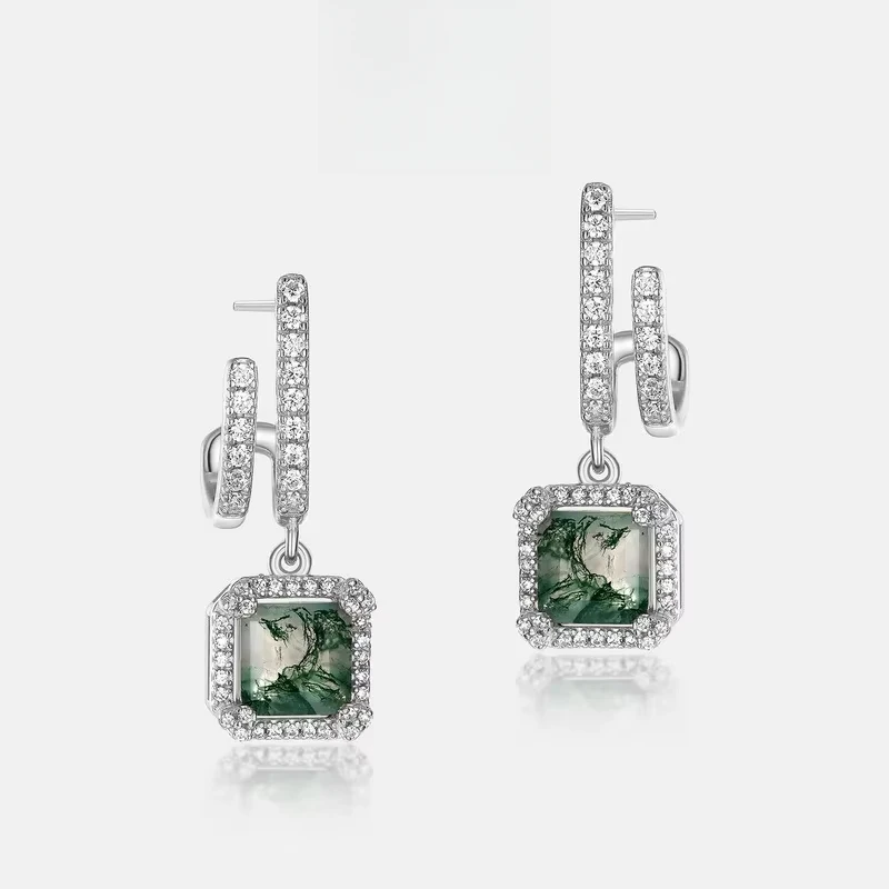 Green Moss Women's Water Grass Agate Earrings S925 Silver Plated 18K Gold PT950 Platinum Earrings
Green Moss Women's Water Grass Agate Earrings S925 Silver Plated 18K Gold PT950 Platinum Earrings