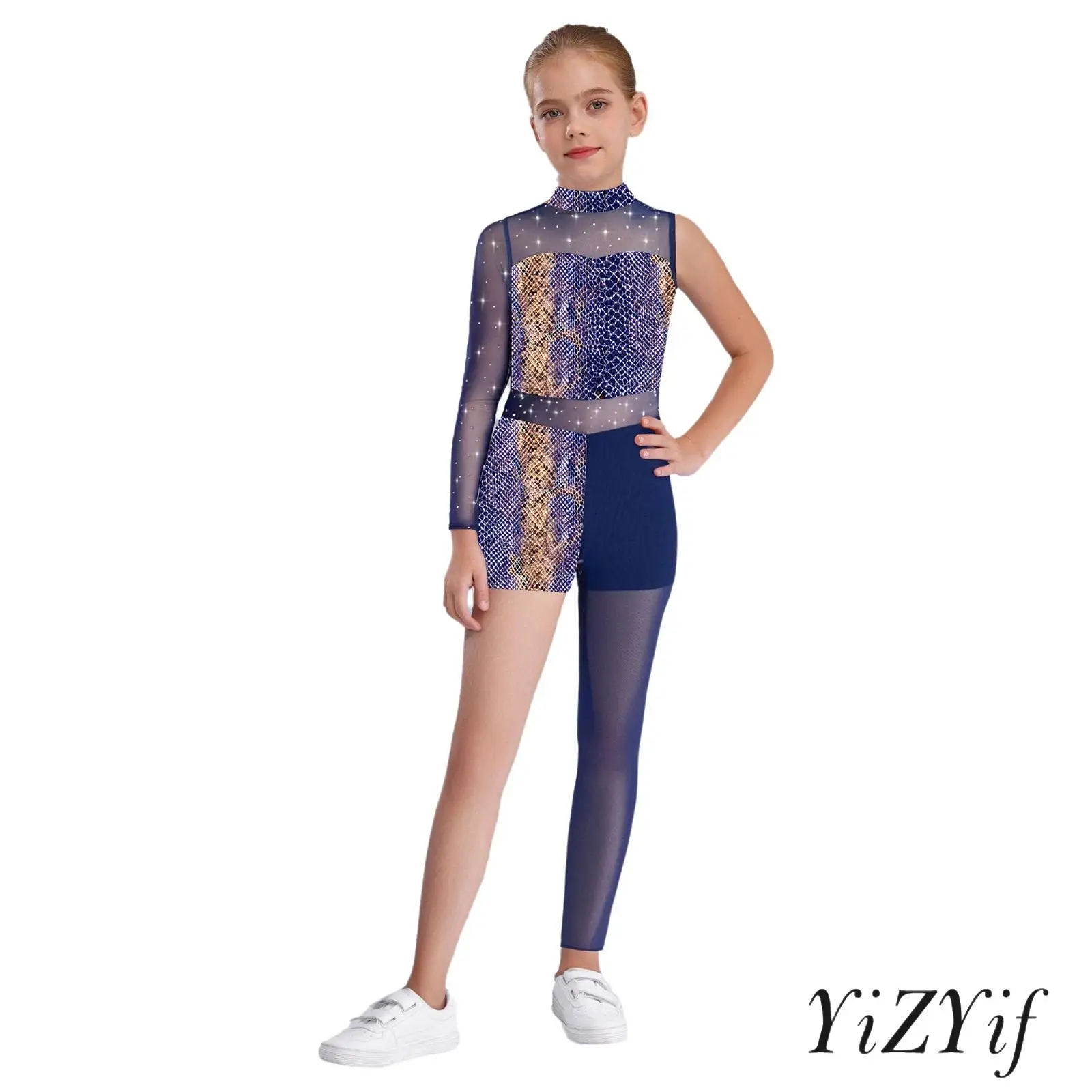Kids Girls Star/Leopard/Snakeskin Printed Gymnastics Leotard Shiny Rhinestones Sheer Mesh Patchwork Asymmetrical Bodysuit
Kids Girls Star/Leopard/Snakeskin Printed Gymnastics Leotard Shiny Rhinestones Sheer Mesh Patchwork Asymmetrical Bodysuit