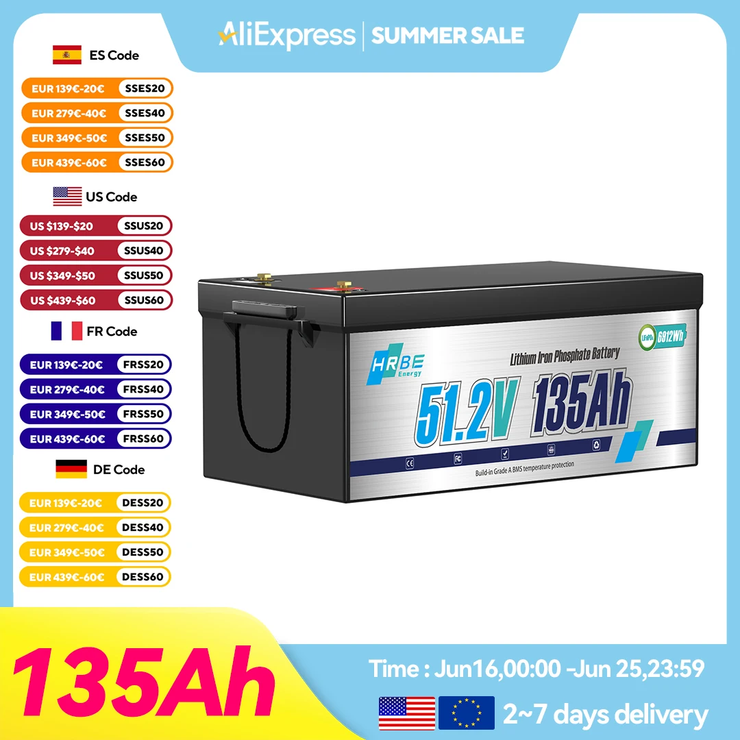48V 135Ah Lifepo4 Lithium Battery,Deep Cycles Bluetooth LiFePO4 Battery,for Golf Carts,Trolling Motors,Marine,Rv,Smart 200A BMS
48V 135Ah Lifepo4 Lithium Battery,Deep Cycles Bluetooth LiFePO4 Battery,for Golf Carts,Trolling Motors,Marine,Rv,Smart 200A BMS