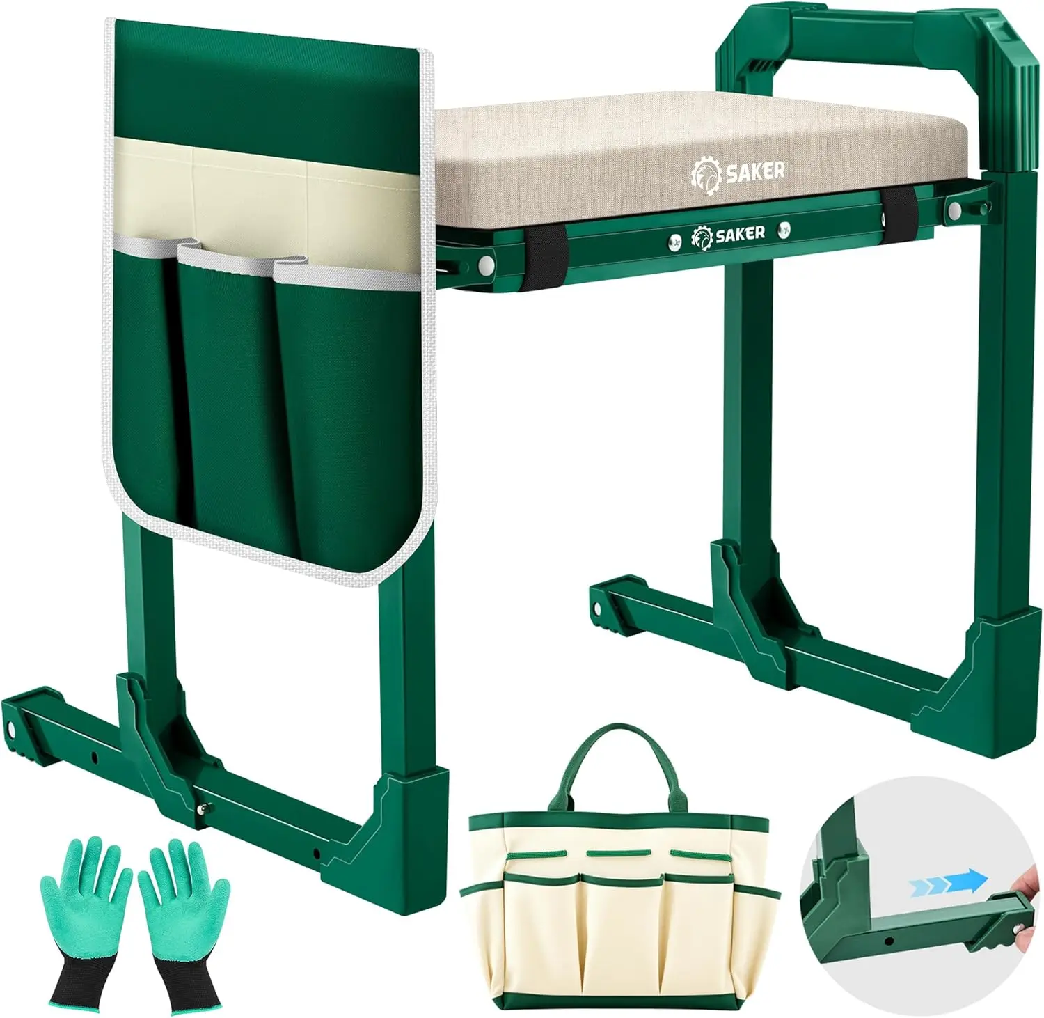 Foldable Garden Kneeler Seat with Extendable Legs, Thickened Pad & Tool Bag, Heavy Duty 500lbs Support for Elderly Outdoor Use
Foldable Garden Kneeler Seat with Extendable Legs, Thickened Pad & Tool Bag, Heavy Duty 500lbs Support for Elderly Outdoor Use