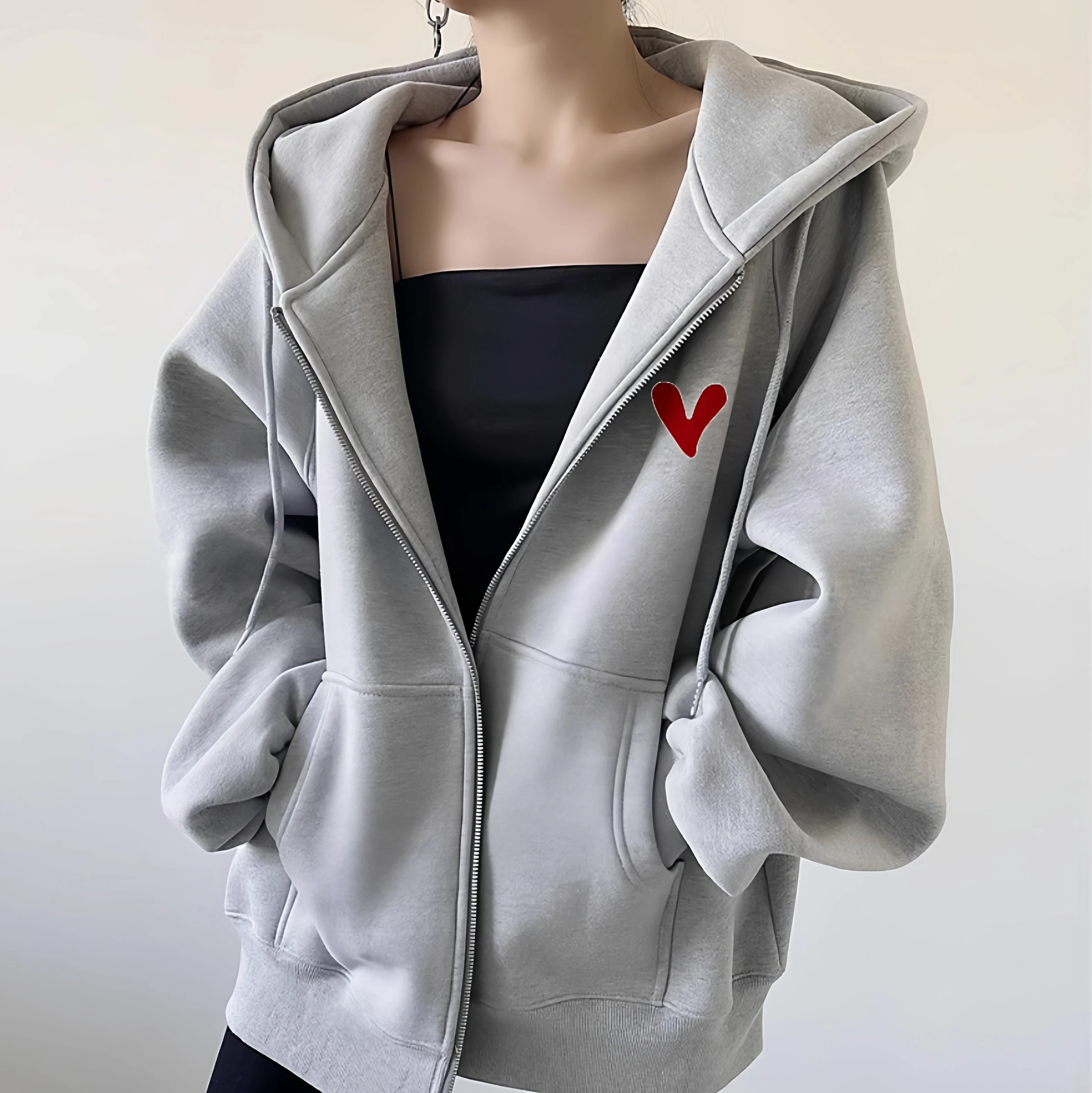 Oversize Hoodie Jacket Loose Women's Early Autumn Open Cardigan Trendy Street Style Lazy Fashion Long Sleeve Zipper Pocket
Oversize Hoodie Jacket Loose Women's Early Autumn Open Cardigan Trendy Street Style Lazy Fashion Long Sleeve Zipper Pocket