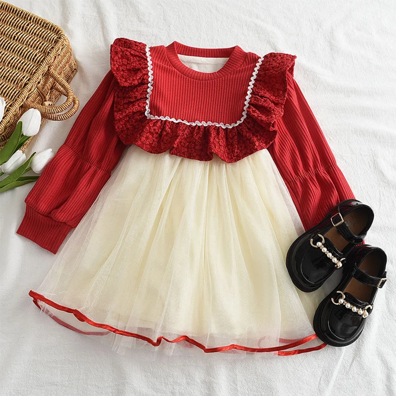 Girls Dress Autumn and Winter New Little Girl Princess Dress Velvet Dress Mesh Dress Christmas Day Dress
Girls Dress Autumn and Winter New Little Girl Princess Dress Velvet Dress Mesh Dress Christmas Day Dress
