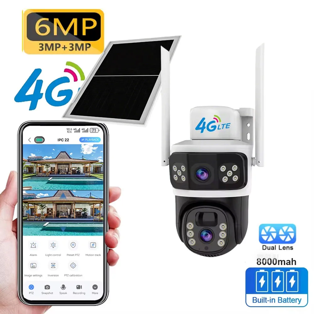 Двойной объектив 1080P 4G камера Солнечная PIR Обнаружение человека Ночное видение Водонепроницаемая видеокамера безопасности IP-камера 6MP 4K Батарея Монитор видеонаблюдения
Двойной объектив 1080P 4G камера Солнечная PIR Обнаружение человека Ночное видение Водонепроницаемая видеокамера безопасности IP-камера 6MP 4K Батарея Монитор видеонаблюдения