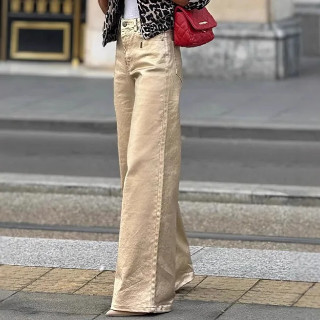 Independent Website Amazon European And Women's Clothing Retro American Style Slightly Flared Straight Loose High-Waisted Solid
Independent Website Amazon European And Women's Clothing Retro American Style Slightly Flared Straight Loose High-Waisted Solid