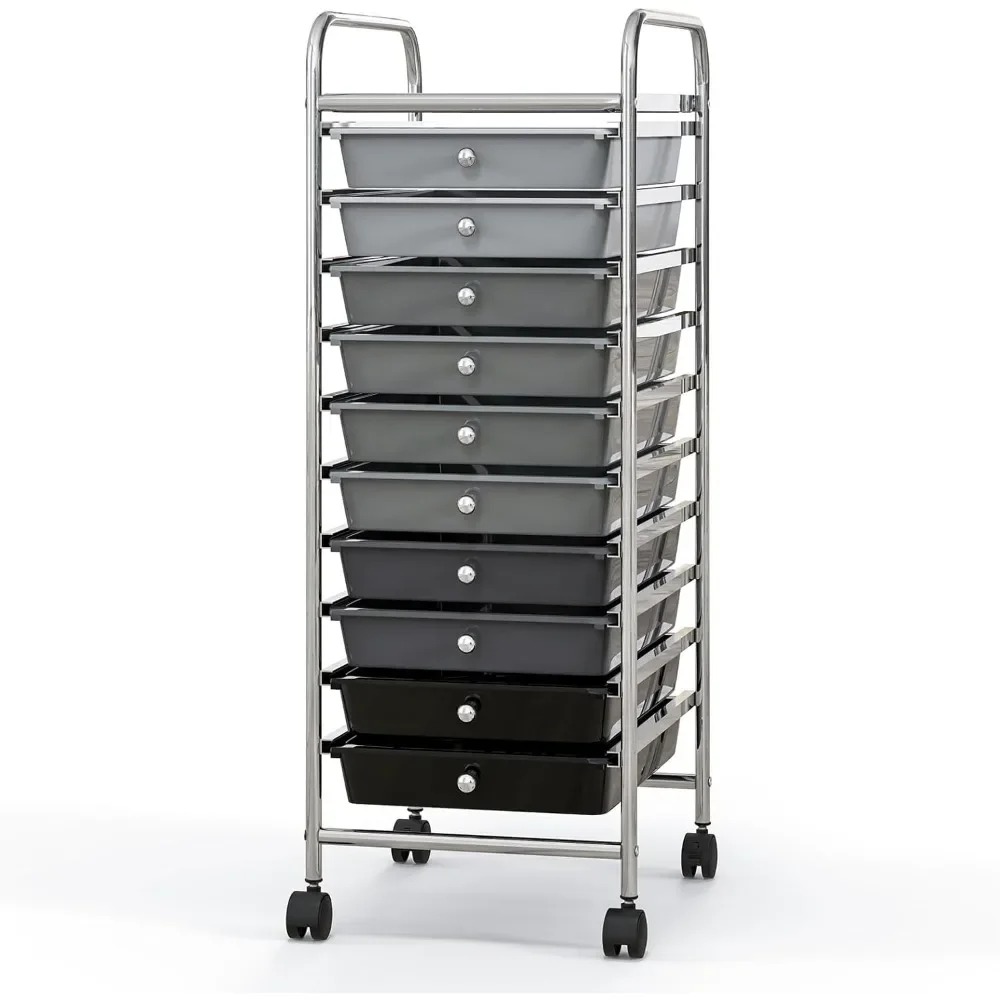 10-Drawer Storage Cart w/Universal Wheel, Rolling Cart w/Handle, Home Organizer Storage Unit w/Removable Drawers
10-Drawer Storage Cart w/Universal Wheel, Rolling Cart w/Handle, Home Organizer Storage Unit w/Removable Drawers