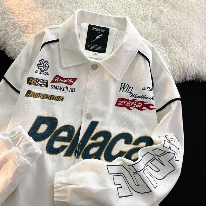 Motorcycle Jacket American Hip Hop High Quality Letter Embroidery Y2K Retro Lapel Jacket Men Fashion Clothing Trend
Motorcycle Jacket American Hip Hop High Quality Letter Embroidery Y2K Retro Lapel Jacket Men Fashion Clothing Trend