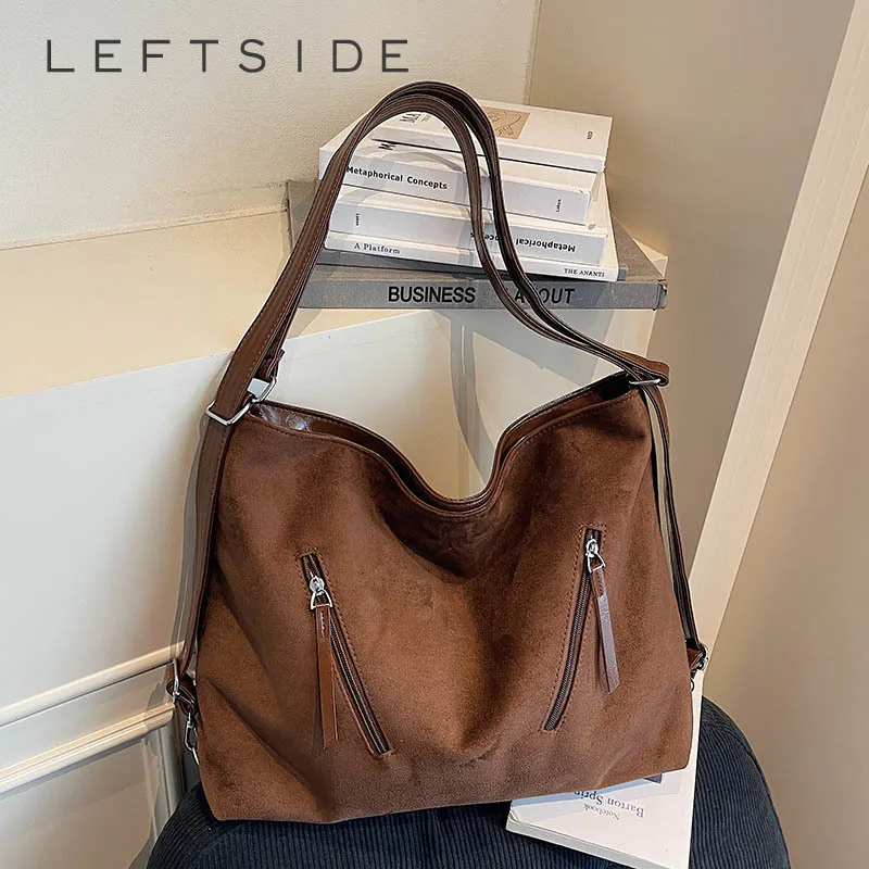 LEFTSIDE Women High Capacity Soft Cloth Shoulder Bag 2025 Winter New Fashion Retro Crossbody Bag Luxury Brand Designer Handbags
LEFTSIDE Women High Capacity Soft Cloth Shoulder Bag 2025 Winter New Fashion Retro Crossbody Bag Luxury Brand Designer Handbags