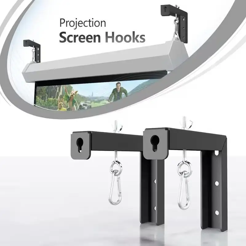 1 Pair L-Shaped Wall-Mounted Projector Screen Brackets with 6-Inch Hooks for Home Theater Movie Screen Support Bracket
1 Pair L-Shaped Wall-Mounted Projector Screen Brackets with 6-Inch Hooks for Home Theater Movie Screen Support Bracket
