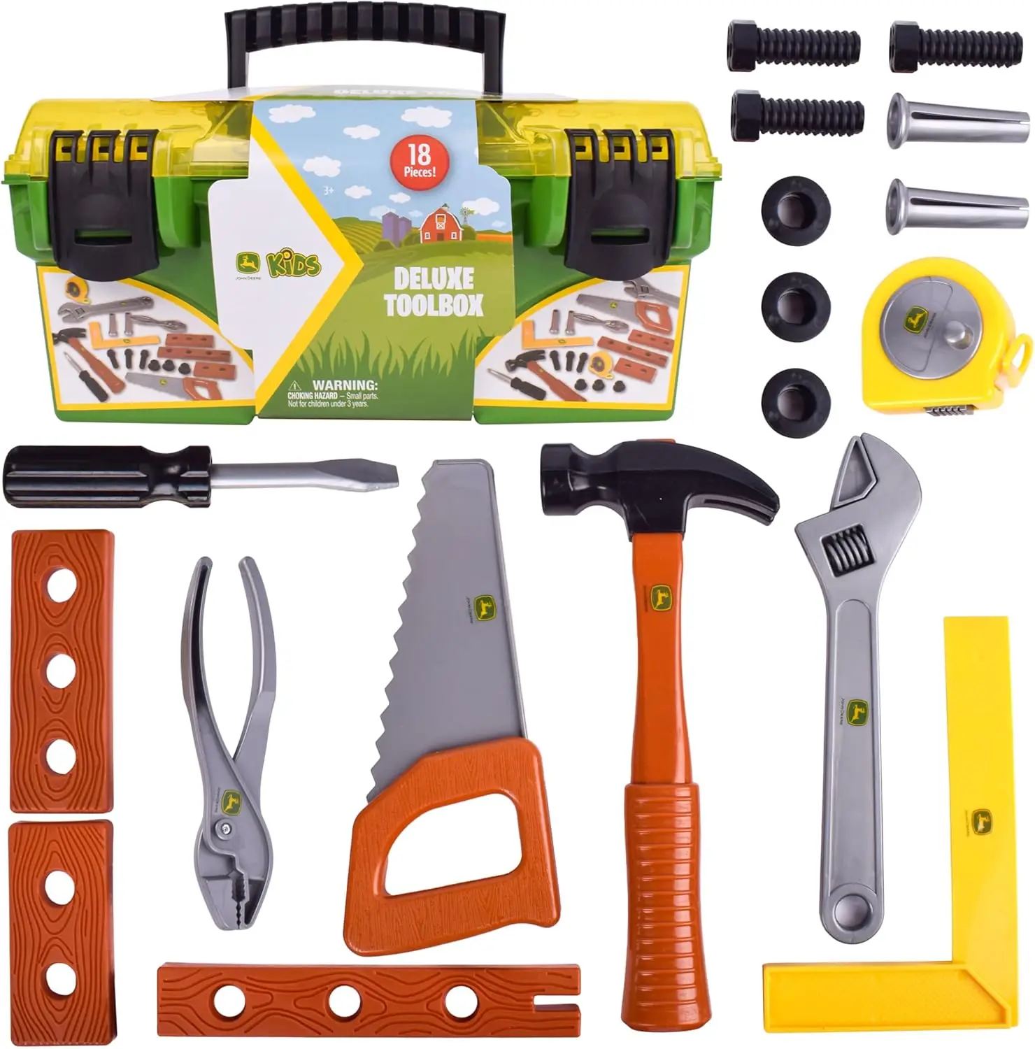 18-Piece Deluxe Tool Box Playset with Working Tape Measure, Interactive Building Toys for Kids
18-Piece Deluxe Tool Box Playset with Working Tape Measure, Interactive Building Toys for Kids