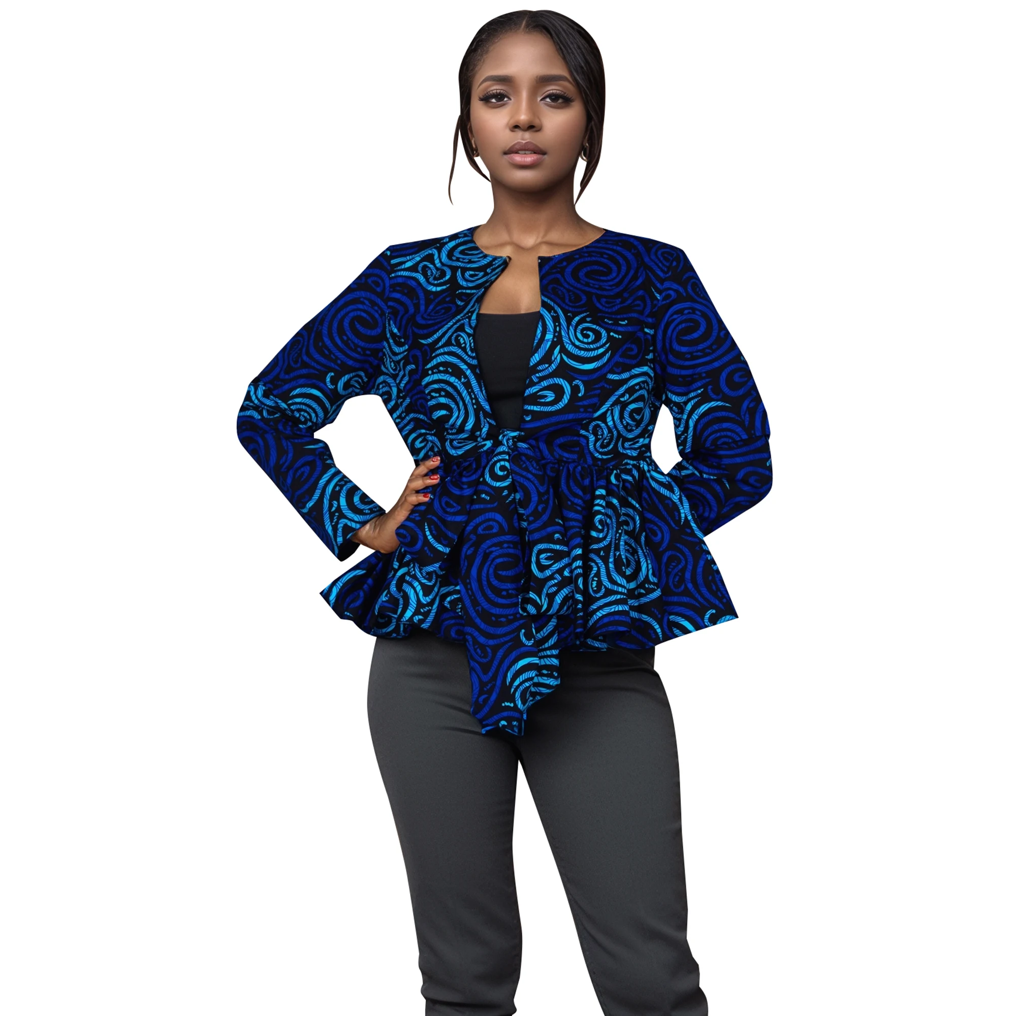 Новые топы с африканским принтом, рубашка для женщин, Дашики, Анкара, традиционное пальто, куртка с восковым принтом в стиле батик и пояс, 2-сторонняя WY11061
Новые топы с африканским принтом, рубашка для женщин, Дашики, Анкара, традиционное пальто, куртка с восковым принтом в стиле батик и пояс, 2-сторонняя WY11061