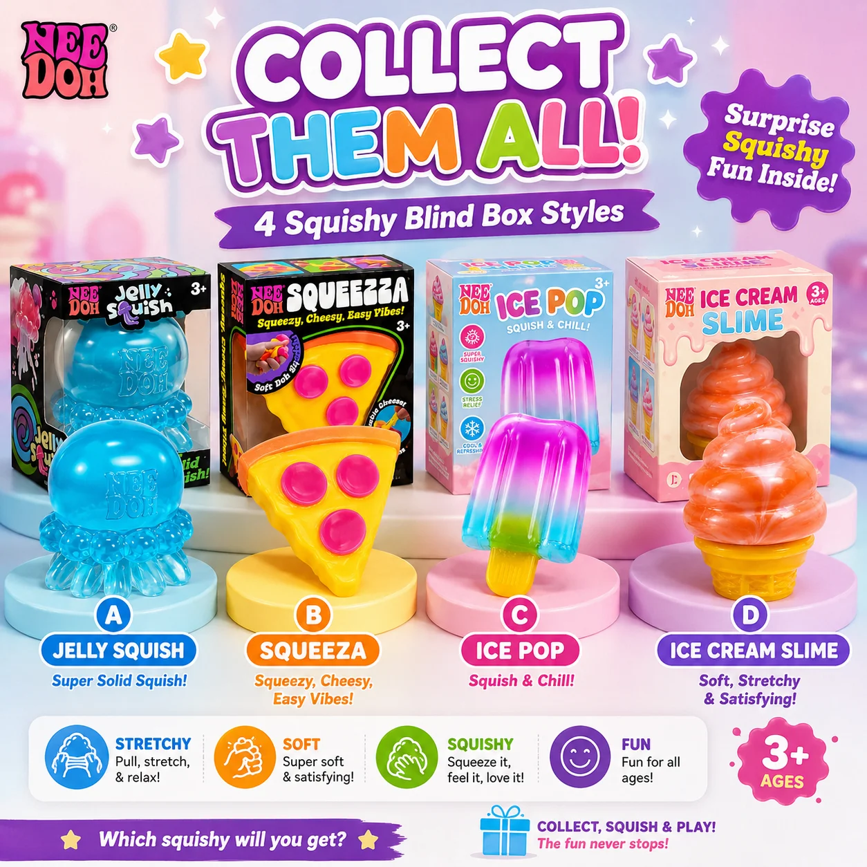 Sensory Squishy Blind Box Series, Random Cute Slow Rise Toy, Collectible Stress Ball Fidget Surprise Gift
Sensory Squishy Blind Box Series, Random Cute Slow Rise Toy, Collectible Stress Ball Fidget Surprise Gift