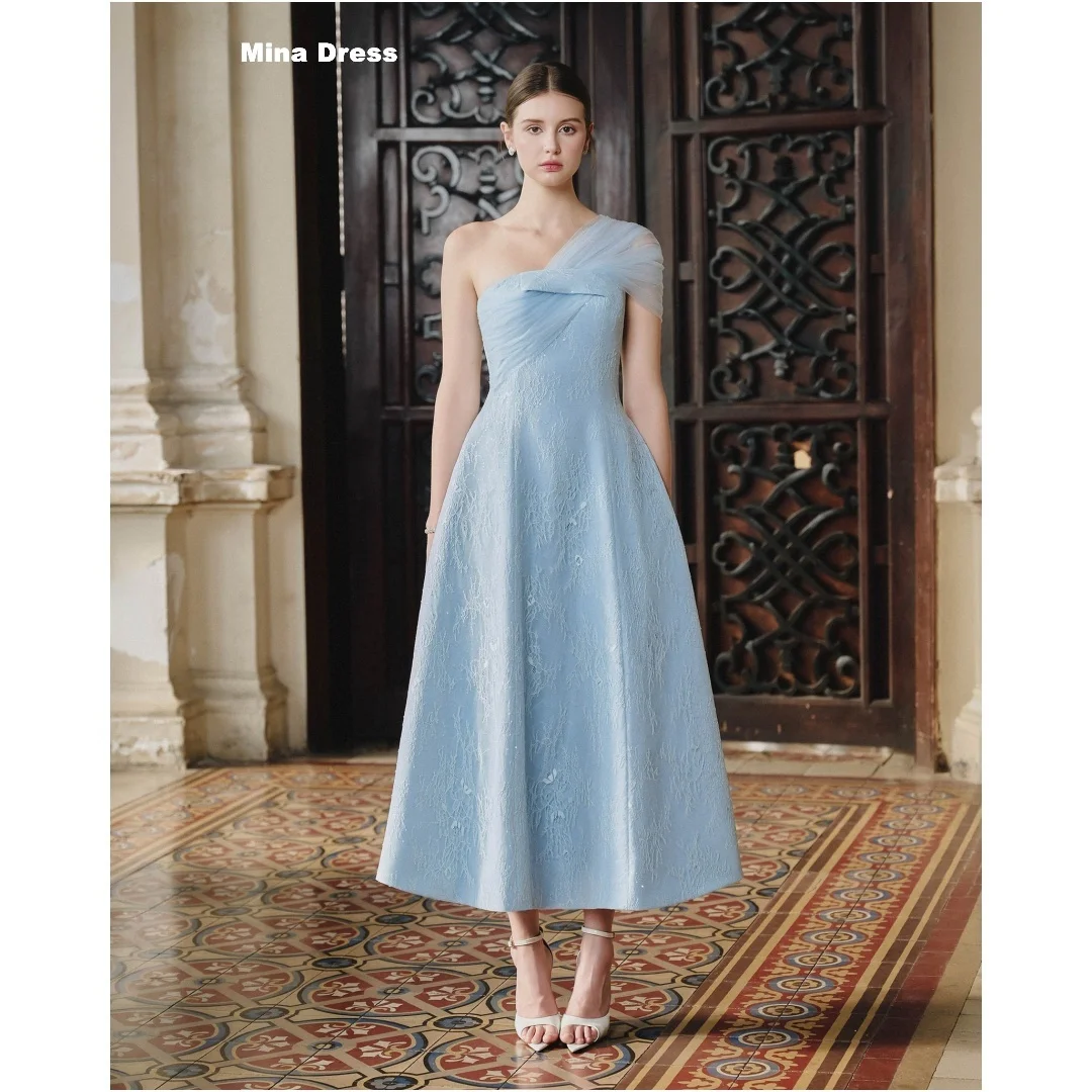 Mina Customized Blue Sloped Shoulder Evening Dresses Wedding Dress Sleeveless Backless Elegant Party Dresses 2026 Pleated Prom
Mina Customized Blue Sloped Shoulder Evening Dresses Wedding Dress Sleeveless Backless Elegant Party Dresses 2026 Pleated Prom