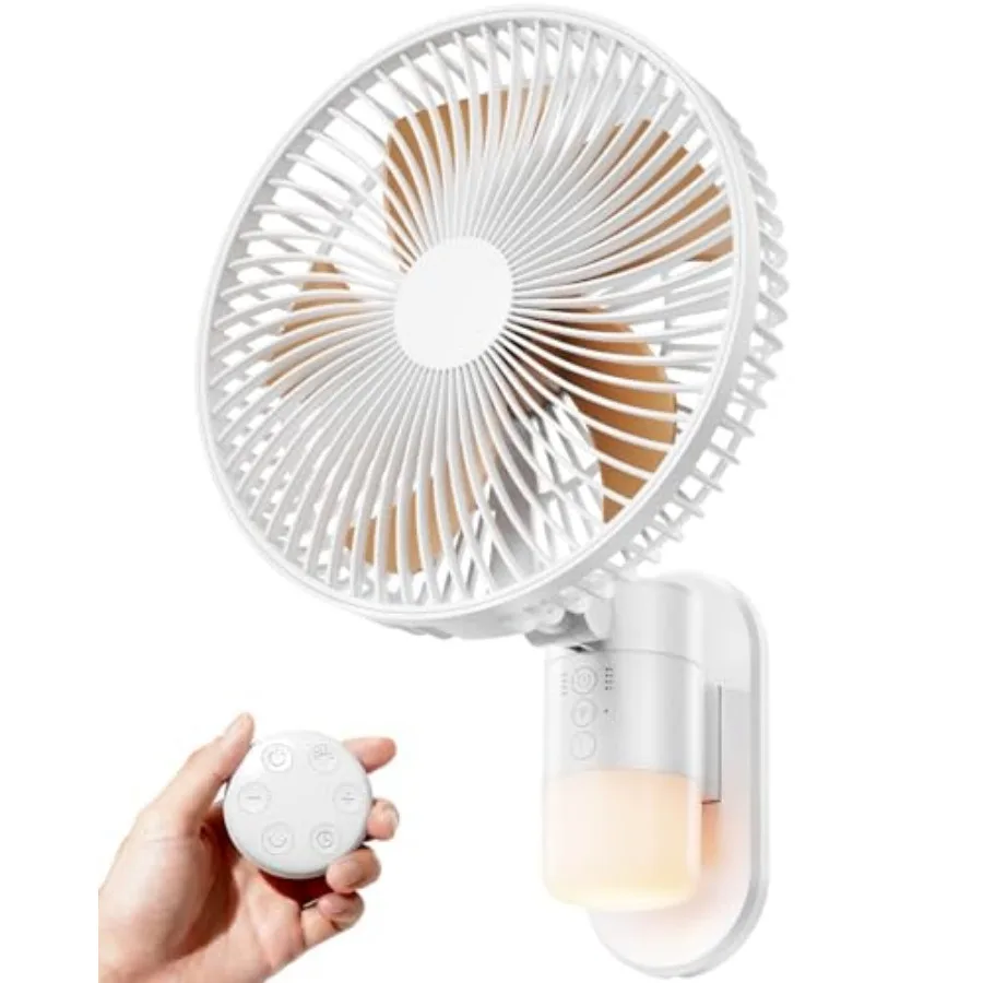 10" Small Wall Mount Fan with Light and Remote Control, RV FAN with Powerful Airflow, 90° Oscillating, 4 Speeds, Timer, 180° Ad
10" Small Wall Mount Fan with Light and Remote Control, RV FAN with Powerful Airflow, 90° Oscillating, 4 Speeds, Timer, 180° Ad