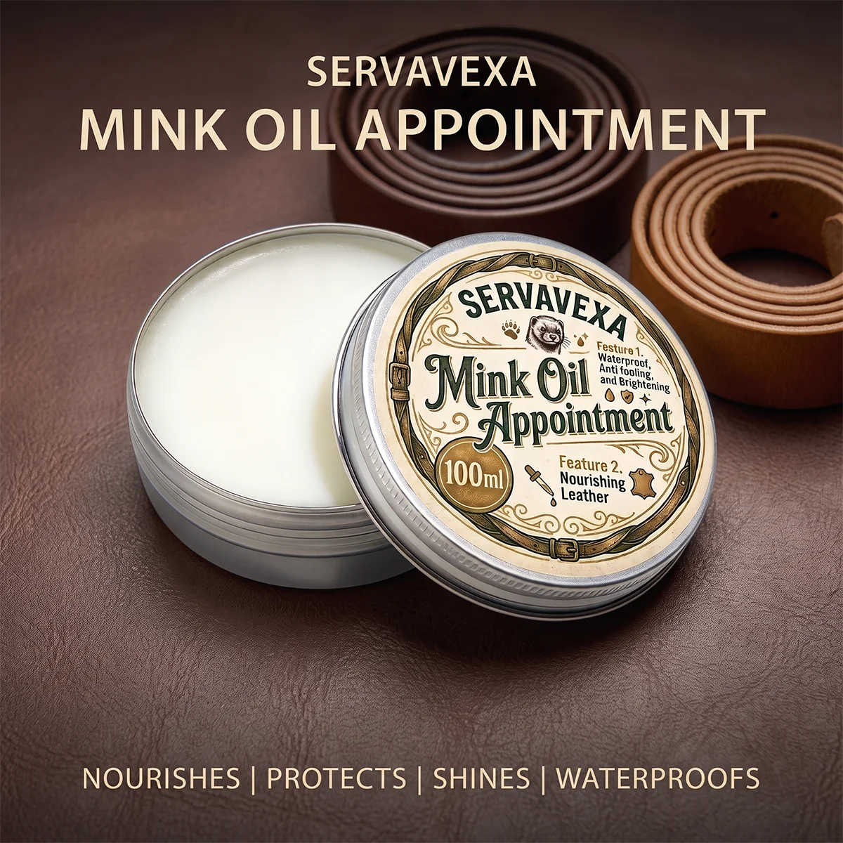 Premium Mink Oil Leather Conditioner Cream for Shoes Boots Belts | Water-Resistant Deep Nourishment & Crack Prevention
Premium Mink Oil Leather Conditioner Cream for Shoes Boots Belts | Water-Resistant Deep Nourishment & Crack Prevention