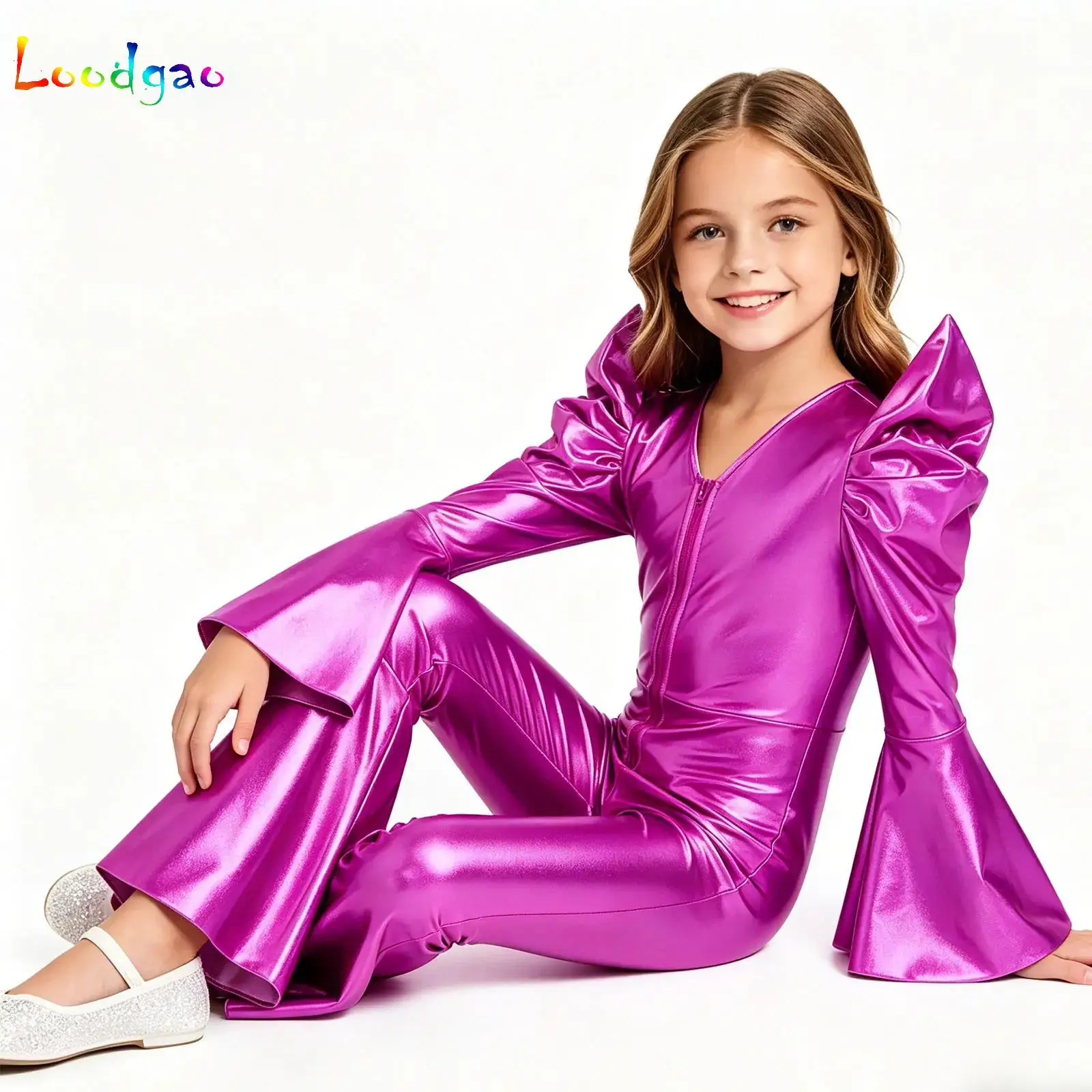 Kids Girls Vintage 70s Disco Costume Shiny Metallic Astronaut Jumpsuit Hippie Romper Festival Halloween Party Masquerade Wear
Kids Girls Vintage 70s Disco Costume Shiny Metallic Astronaut Jumpsuit Hippie Romper Festival Halloween Party Masquerade Wear